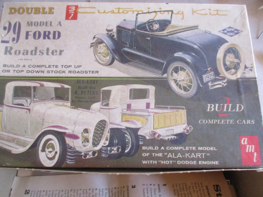 😛😛VINTAGE ALA KArt & 29 FORD MODEL A PARTS KIT AMT T-129 😛Model A complete?