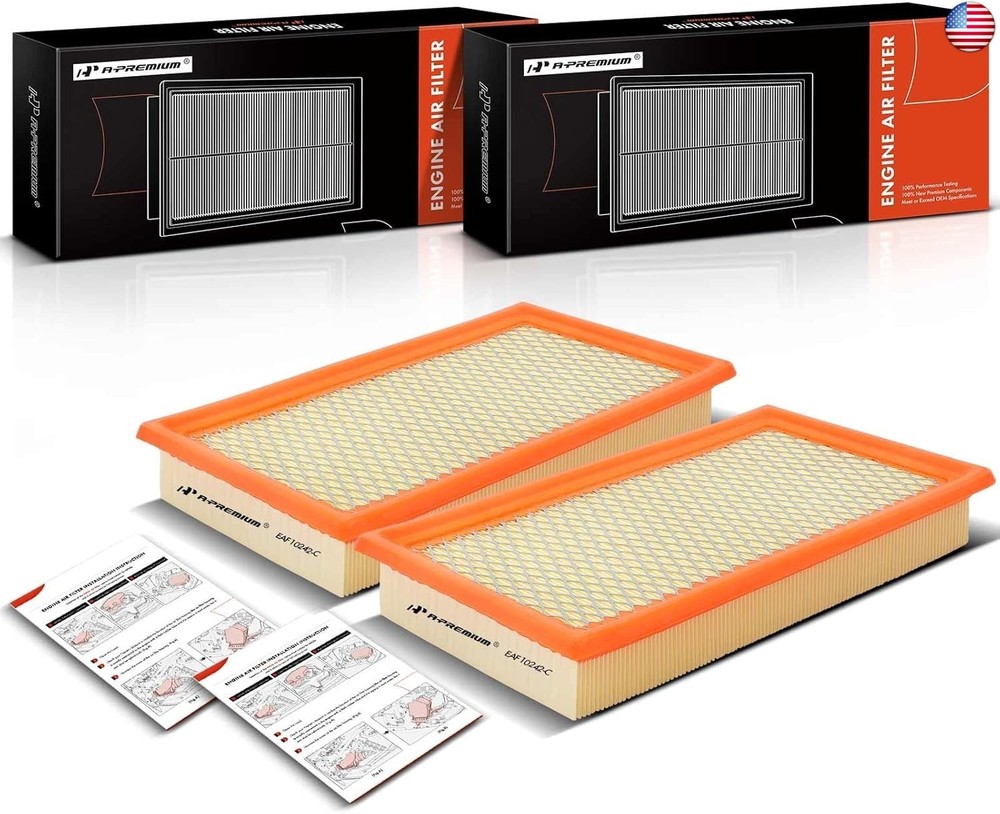 A-Premium 2-PC Engine Air Filter Compatible with Ford, Lincoln, Mazda &