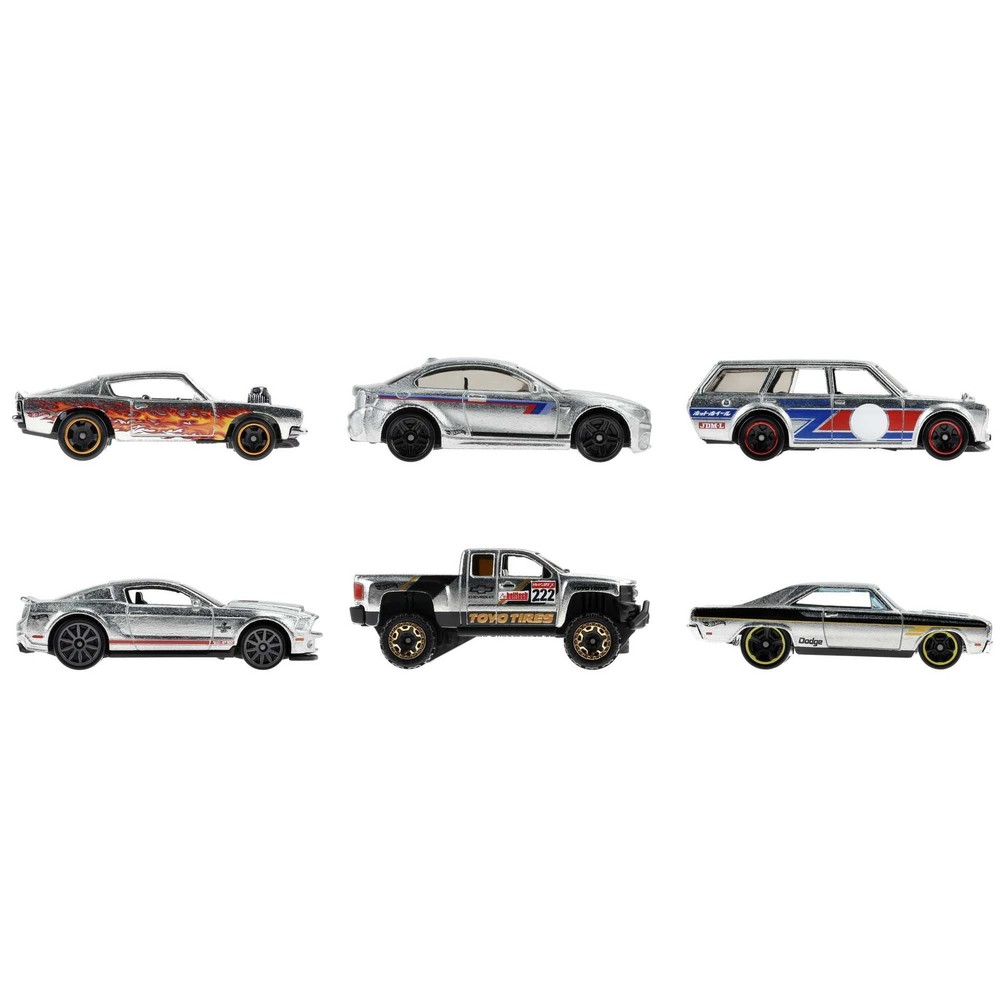 Hot Wheels Zamac Multipacks of 6 Toy Cars, 1:64 2.9528 inches, Multicolor
