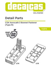 Decalcas 1/24 Rectangular Bonnet Fastener Pins Type R