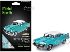 1957 CHEVROLET BEL AIR TURQUOISE STEEL MODEL KIT BY METAL EARTH ME1010