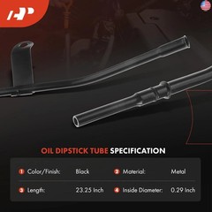A-Premium 23.25 in Engine Oil Dipstick Tube – Metal Compatible with Chevrolet,