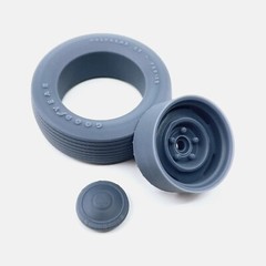 1/24 Resin 15 inch Mopar Steelie Wheels, Goodyear Polyglas Tires, and Brake Set
