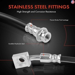A-Premium Rear Passenger Outer Brake Hydraulic Hose Compatible with Chevy, GMC
