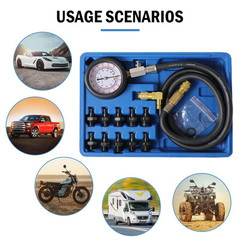 Oil Pressure Tester Tool, Oil Pressure Gauge Kit, 0-140 PSI Pressure Test Diagno