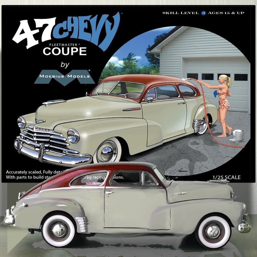 MOEBIUS MODELS 2302 1/25 1946-47or48 CHEVY FLEETMASTER COUPE PRECISION MODEL KIT