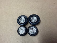 Pad Printed Blue Line Goodyear SLICKS& Polyglass Chevrolet Chrome Rally WHeels