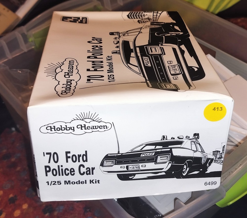 AMT Ertl ’70 Ford Police Car 1:25 Unassembled Model box only, Vintage 1995 6499