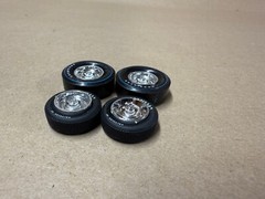Pad Printed Blue Line Goodyear SLICKS& Polyglass Chevrolet Chrome Rally WHeels