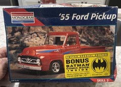Revell ’95 Monogram’55 Ford Pickup 1:24 Hot Rod NEW Model Kit Bonus Batman Comic