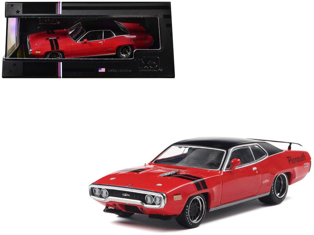 IXO IA43005 1/43 1971 Plymouth GTX Rally Red with Black Top and