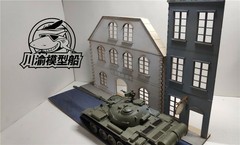 1/35 European Urban Street Scenes Diorama DIY Wooden Assembly Model Upgrade Kit