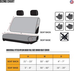 Carhartt Universal Nylon Duck Canvas Automotive Bench Seat Covers, Durable