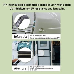 1″ Black Vinyl Trim Molding Screw Cover RV Boat Camper Travel 25 ft,