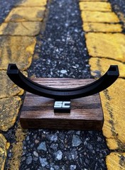 1/5 Scale Aluminum TE37-Style Wheel Display | With Hardwood Stand (Black)
