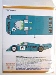 SHUNKO Decal Sheet 1:24 Scale Leyton House Porsche 962C 1987 Le Mans # SHK-D333