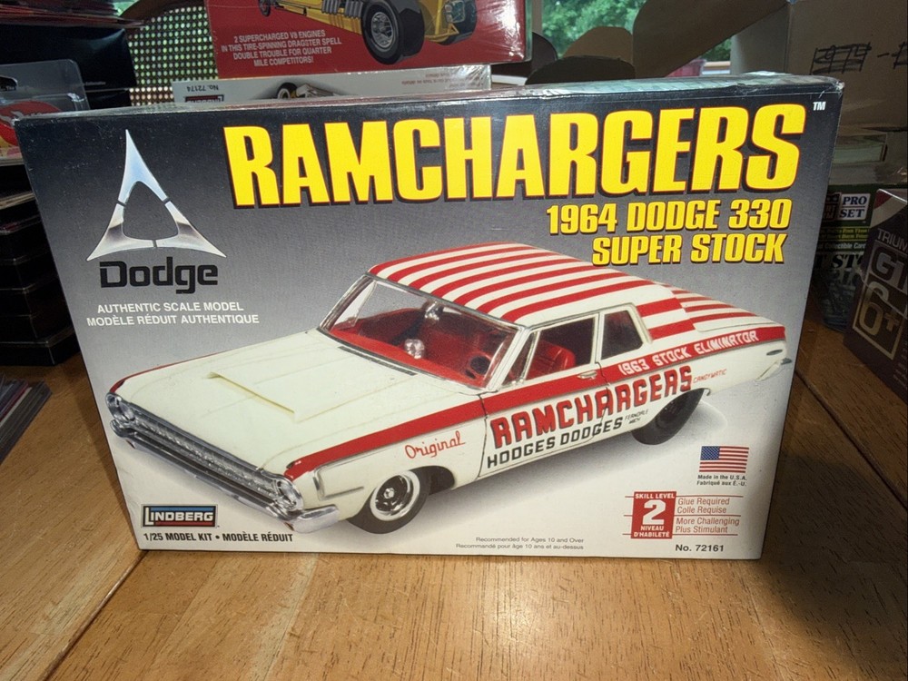 Lindberg 1:25 1964 Dodge 330 Super Stock Ramcharger Factory Sealed Model Kit