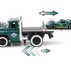 1:64 Alloy Muscle Truck Flatbed Transport Car Vehicles Model Diecasts Metal Trai
