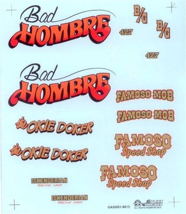 Slixx 8015 Gasser Mini Sheet #1 1/24 1/25 Drag decal