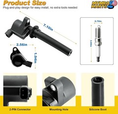 Set of 6 DG513 Ignition Coils & SP493 Spark Plugs – Compatible with Ford