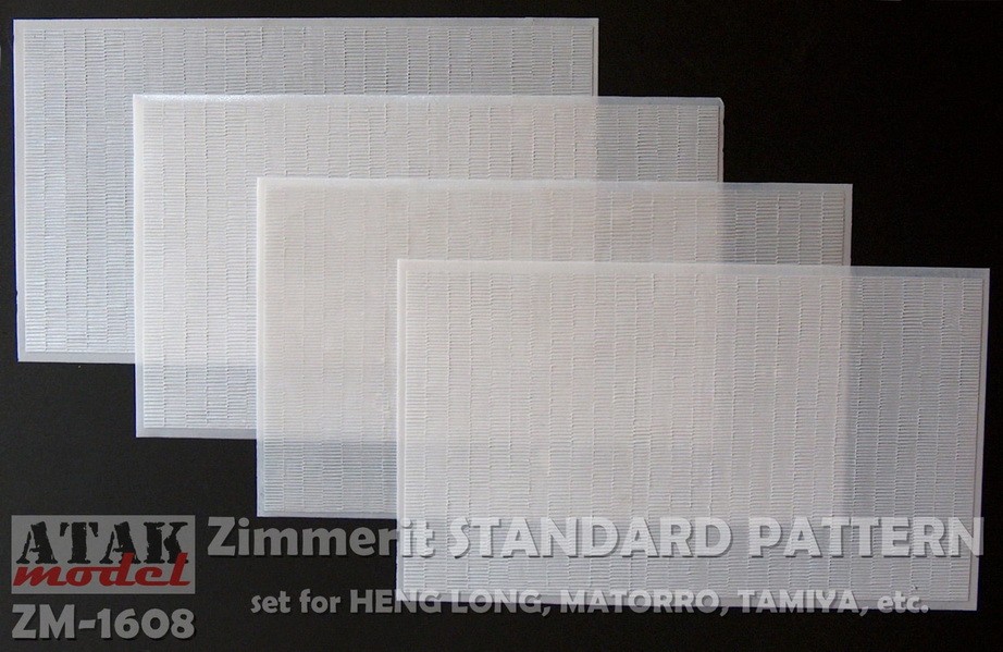 Atak 1/16 Zimmerit Standard Pattern Sheet (24cm x 13.7cm, 4pcs)