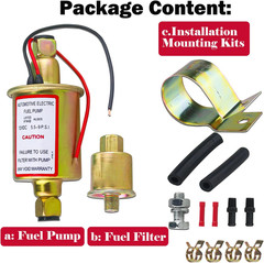 Universal Electric Fuel Pump 5-9 PSI 30GPH 12V DC E8012S Gasoline and Diesel Fue