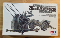 20mm Flakvierling 38 Mit Sd.Ah.52 – 1/35 Scale Tamiya Kit MM-91