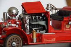 Fire Engine Truck Ford Pumper Built1 24Metal Model Vintage Antique1920Pickup Car