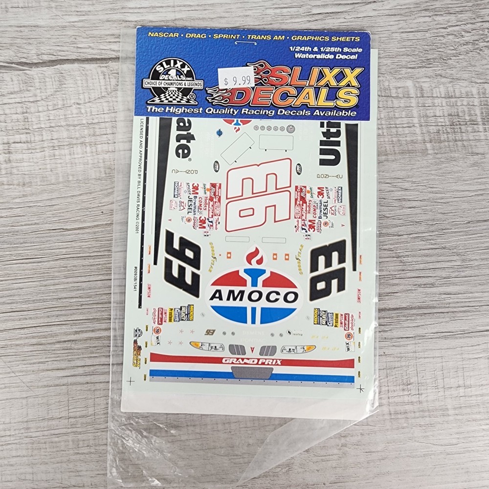Slixx 1541 #93 Amoco 2001 Dave Blaney Grand Prix 1/24 Nascar Waterslide Decal