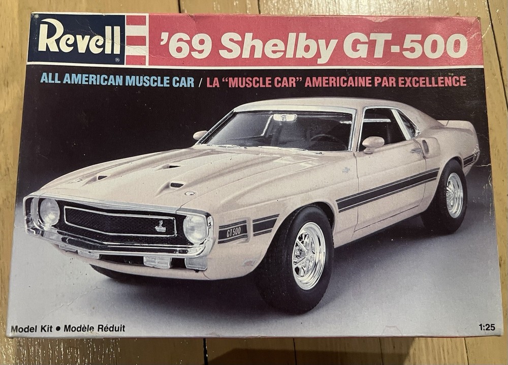 Revell 7161 1969 Mustang Shelby GT-500 BOX ONLY W/ Some parts Item#103-011