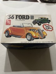 Vintage AMT 36 1936 Ford Coupe Roadster Street Rods 1:25 Model Kit A136 Unbuilt