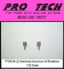 PTMC 48 2) Oil Breathers Machined Aluminum 1:25 Search LBR Model Parts PRO TECH