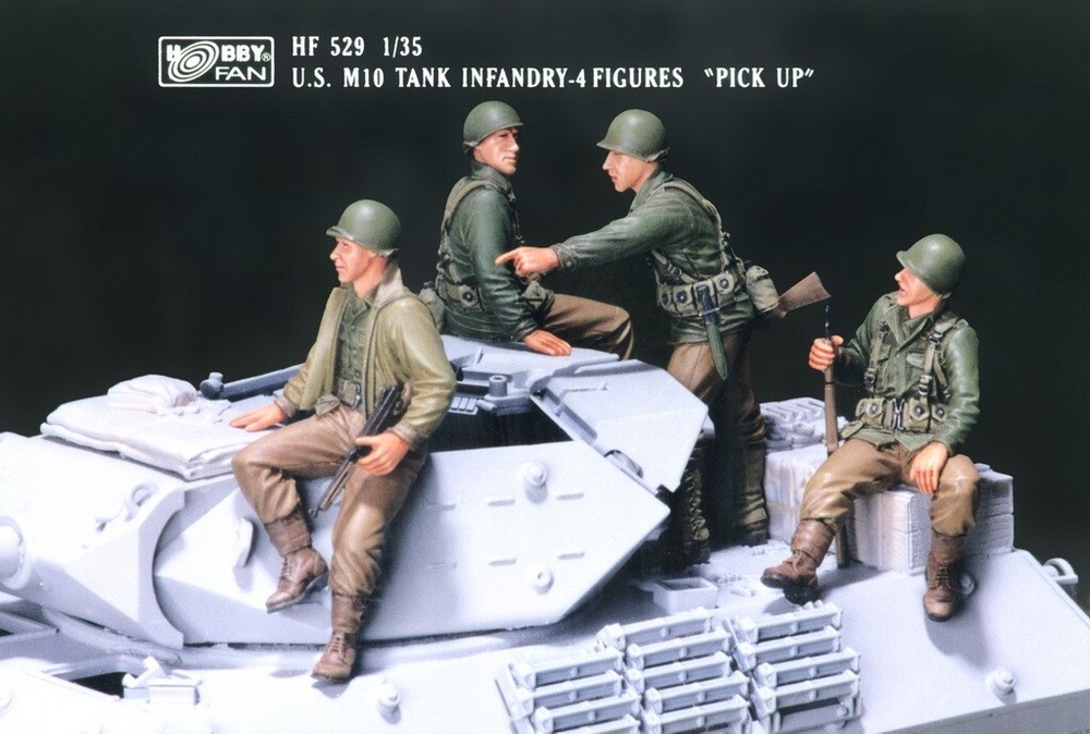 Hobby Fan 1/35 HF-529 WWII US M10 Tank Infantry – 4 Figures