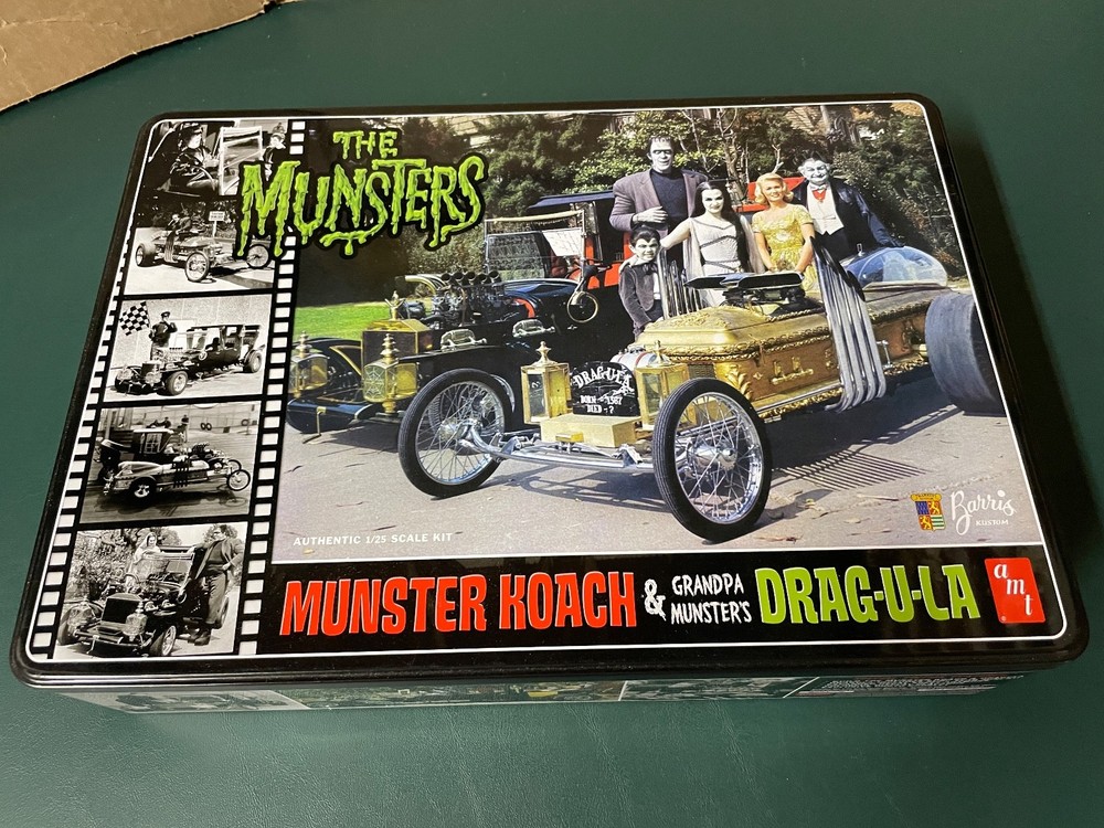 Vintage 2000’s AMT The Munsters Koach & Drag-u-la in Tin Factory Sealed Inside