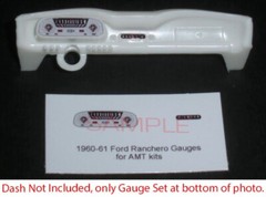 1960 – 1961 FORD RANCHERO GAUGE FACES for 1/25 scale AMT MODEL kits—PLEASE READ