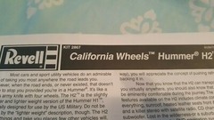 REVELL Kit 2867 California Wheels Hummer H2 *Instructions Only