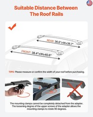 VEVOR Roof Rack Cross Bars, 200 LBS Load Capacity, Compatible with Subaru