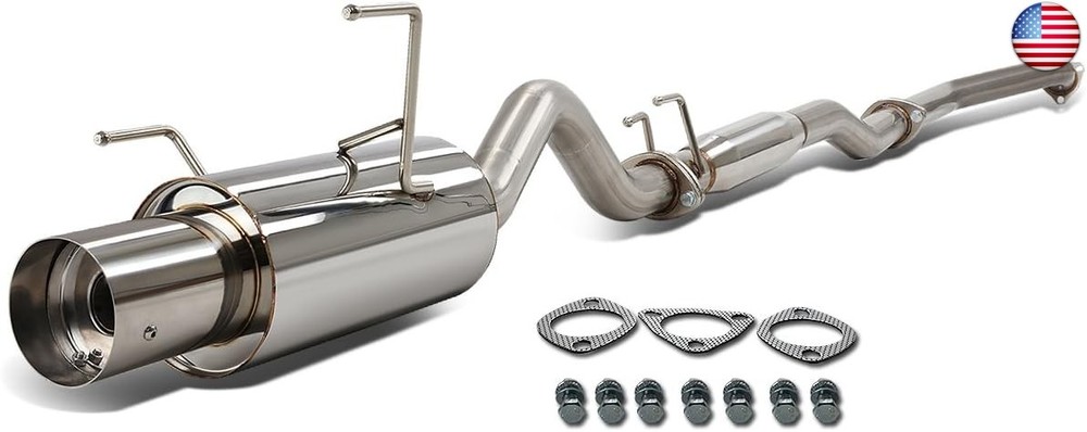 DNA MOTORING CBE-ARSX-NS Stainless Steel Cat Back Exhaust System [Compatible