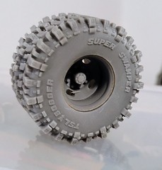 Resin 1/24 Scale: 15-inch “4-hole Truck” Dually Wheels W/ TSL SUPER SWAMPERS
