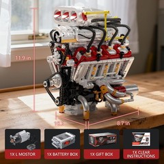 V8 Engine Model Kit DIY STEM Build Your Own Car Engine 2347pcs for Kids Adults
