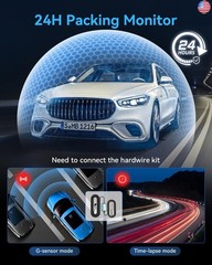 3 Channel Dash Cam for Cars Front Rear Inside, 4K WiFi Dash Cam w/ 32GB Card,