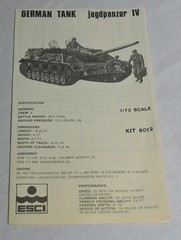 ESCI 1/72 Jagdpanzer IV 8012 Open Box Parts Factory Sealed Free Shipping