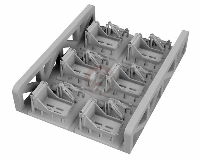MJ Miniatures 1/35 0.50 Cal. Machine Gun Ammo Can Tray Set (6 sets) MJEZ35020