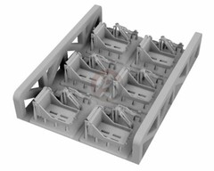 MJ Miniatures 1/35 0.50 Cal. Machine Gun Ammo Can Tray Set (6 sets) MJEZ35020