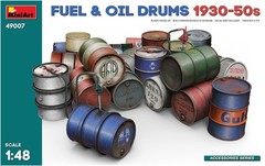 Miniart 1/48 Scale Fuel and Oil Drums 1930s-1950s Plastic Model MA49007