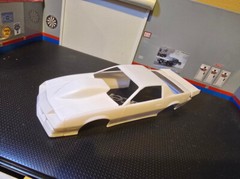 Resin Turbo Hood & Rear Spoiler Combo for 83 Camaro Z28 AMT 1/25.