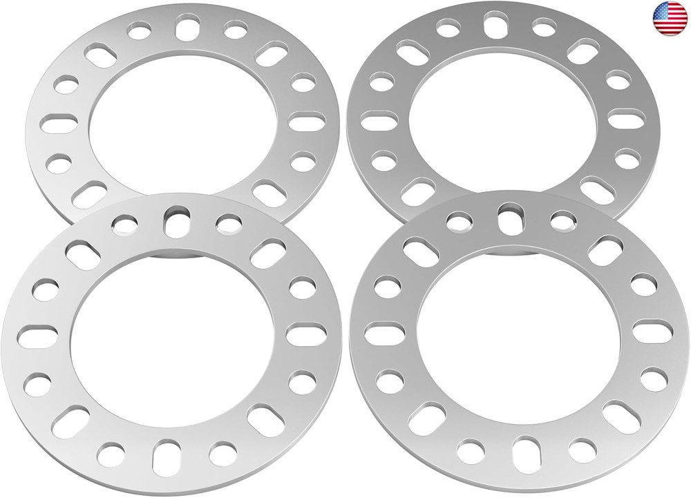 YONGSHENGONE 4PCS 8 Lug Wheel Spacers 1/4 Inch (6mm) Thick, 8×6.5 8×165.1 8×170