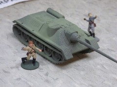 MIR / Roco Minitank Compatible WWII Russian SU-100 & Airfix Soldiers Lot#7393B©