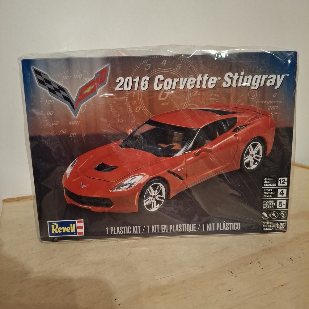 Revell 2016 Corvette Stingray 1:25 Plastic Model Kit 85-4425 Partially Together