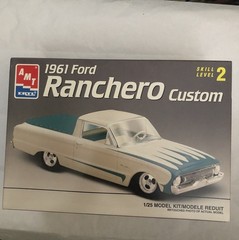AMT ERTL 1961 FORD RANCHERO CUSTOM 1/25 SCALE MODEL KIT OPENED BOX W/SEALED PKS.